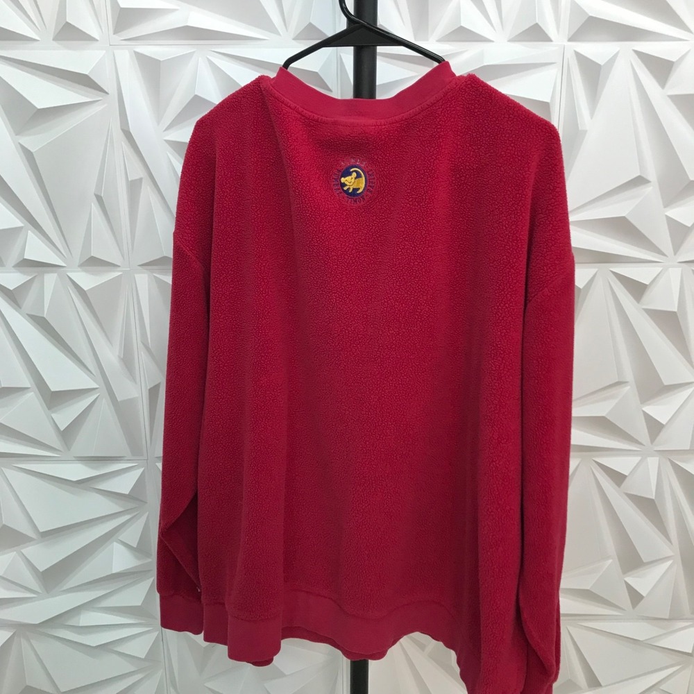 The Disney Store Womens The Lion King Fleece Pullover Sz Large Red Long Sleeve - Picture 2 of 6